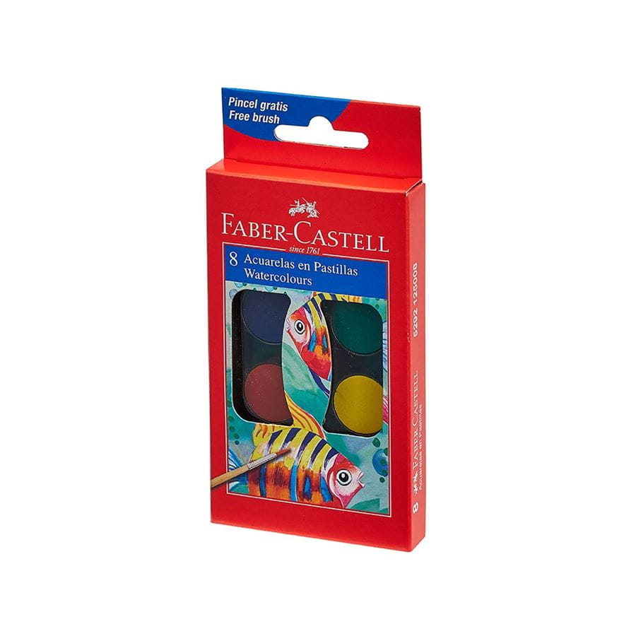Faber-Castell - Paint box of 8 colours with brush