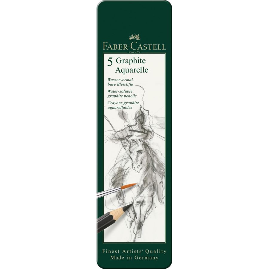 Faber-Castell - Graphite Aquarelle pencil, tin of 5