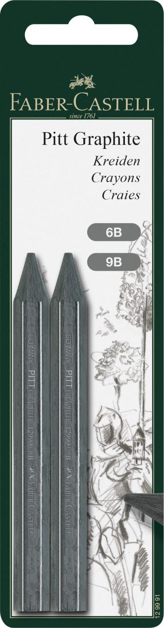 Faber-Castell - Pitt Graphite crayon, set of 2, 6B, 9B