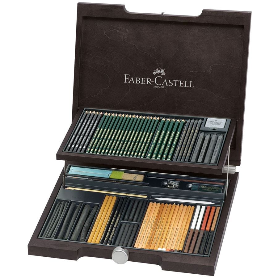Faber-Castell - Pitt Monochrome wooden case, 86 pieces