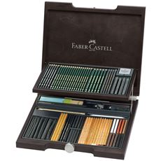 Faber-Castell - Pitt Monochrome wooden case, 86 pieces