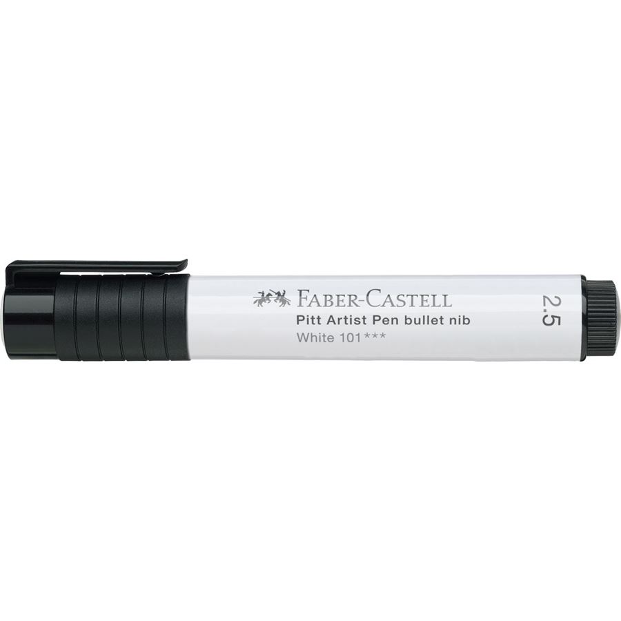 Faber-Castell - Pitt Artist Pen bullet nib 2.5 India ink pen, white