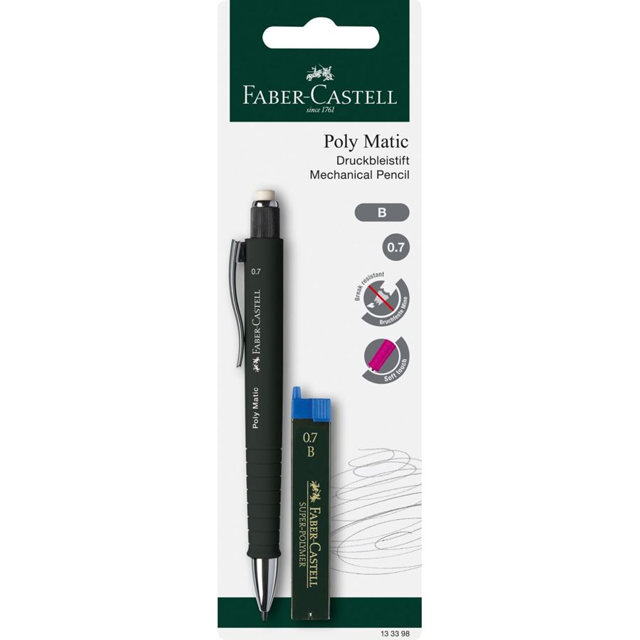 Faber-Castell - Grip Matic mechanical pencil set, 0.7 mm, 2 pieces