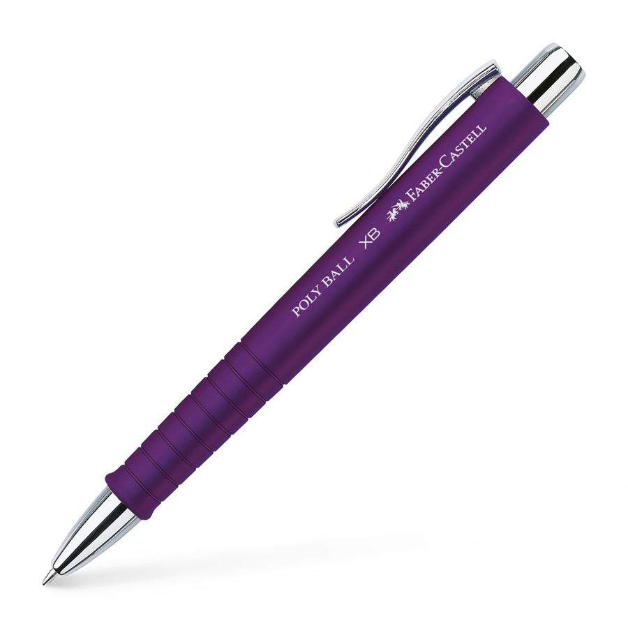 Faber-Castell - Poly Ball ballpoint pen, large-capacity refill XB blue, plum