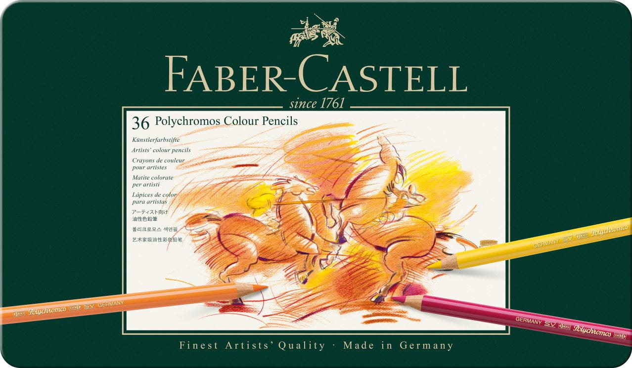 Faber-Castell - Polychromos colour pencil, tin of 36