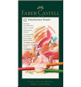 Faber-Castell - Polychromos pastel, cardboard wallet of 12
