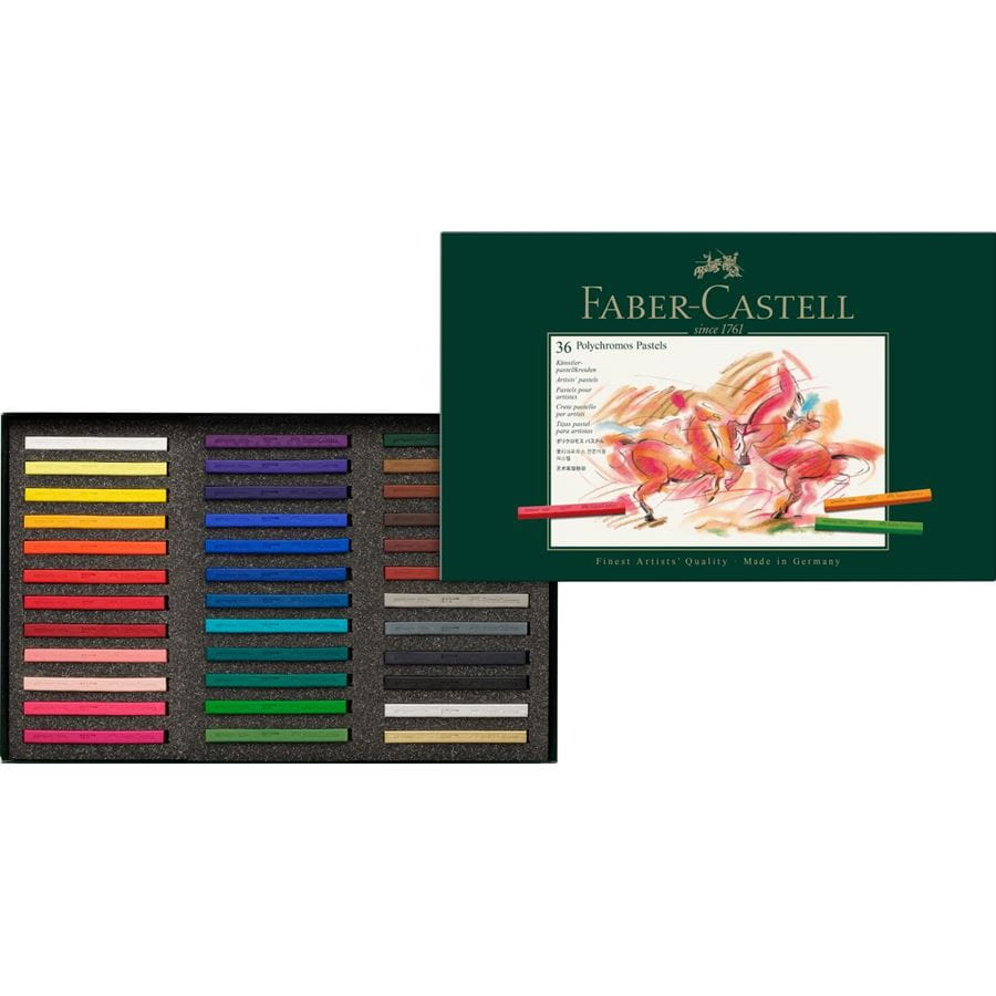 Faber-Castell - Polychromos pastel, cardboard wallet of 36