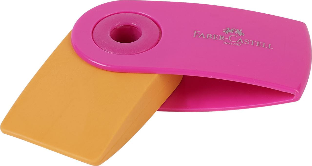 Faber-Castell - Sleeve Mini eraser, 3 trend colours, sorted