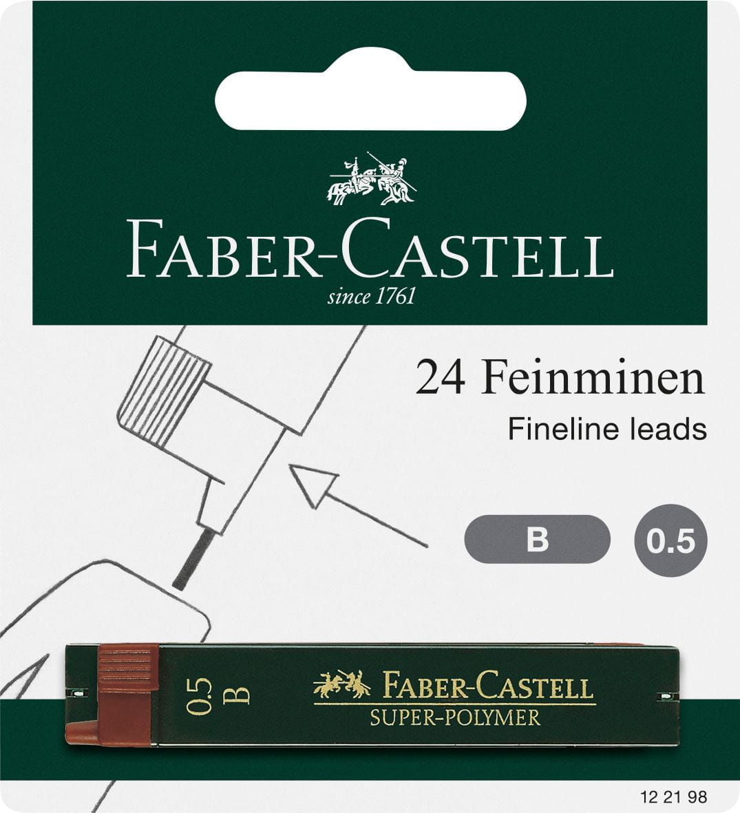 Faber-Castell 0.5mm F Super-Polymer Fineline Lead Pack of 12 