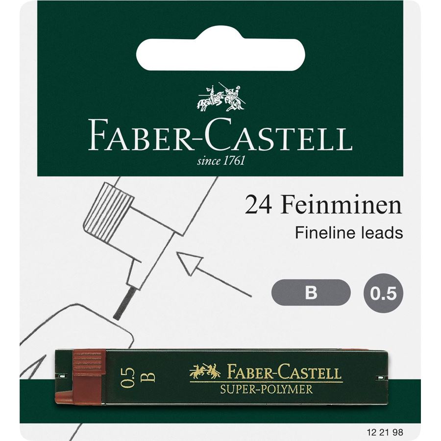 Faber-Castell - Super-Polymer fineline lead, B, 0.5 mm, set of 2