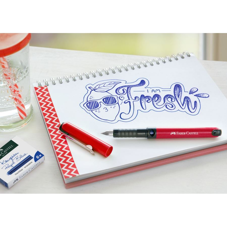 Faber-Castell - Fresh school fountain pen, red