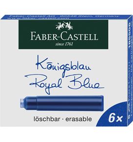 Faber-Castell - Ink cartridges, standard, 6x blue erasable