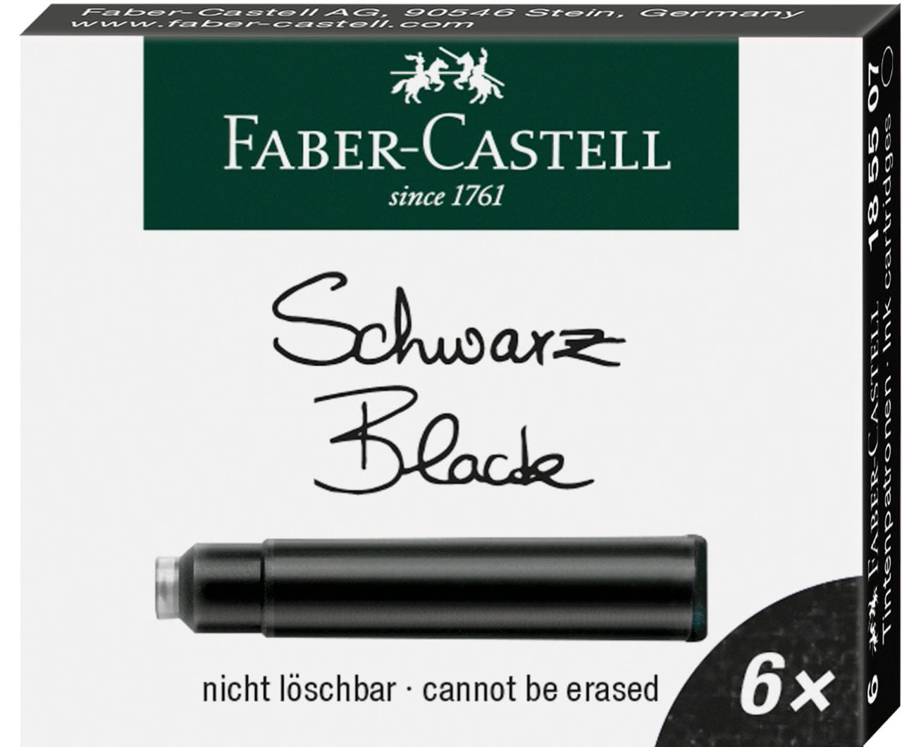 Faber-Castell - Ink cartridges, standard, 6x black