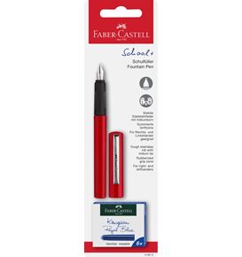 Faber-Castell - School+ fountain pen, red on blister card