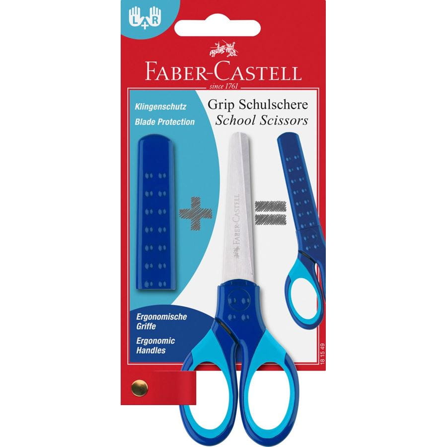Faber-Castell - Grip school scissors, blue
