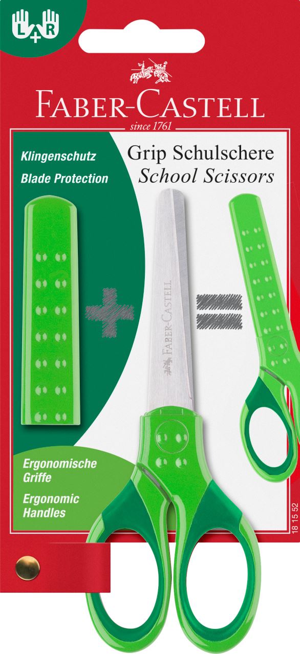 Faber-Castell - Grip school scissors, green