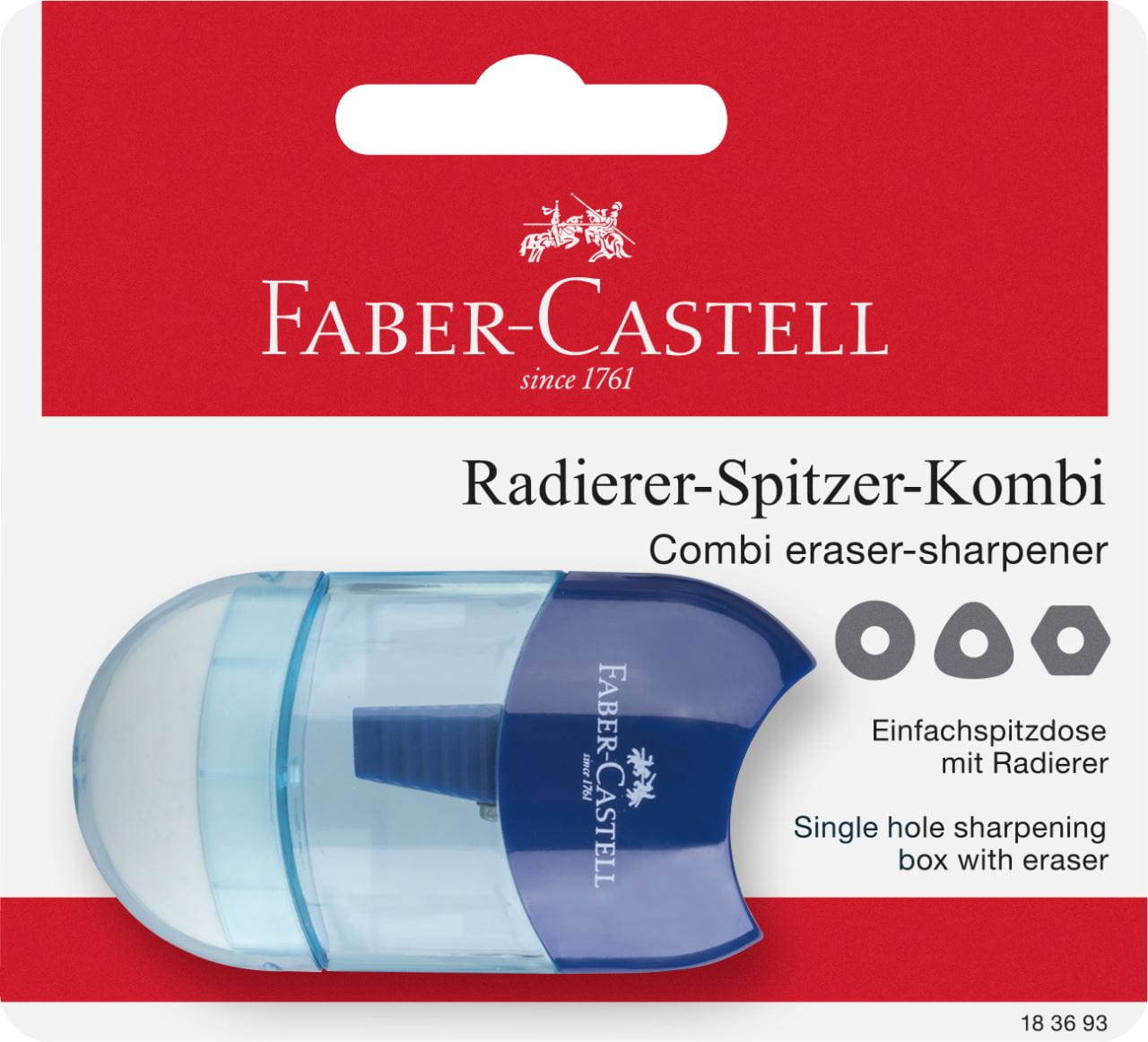 Faber-Castell - Mini eraser-sharpener combi, set of 1, blau