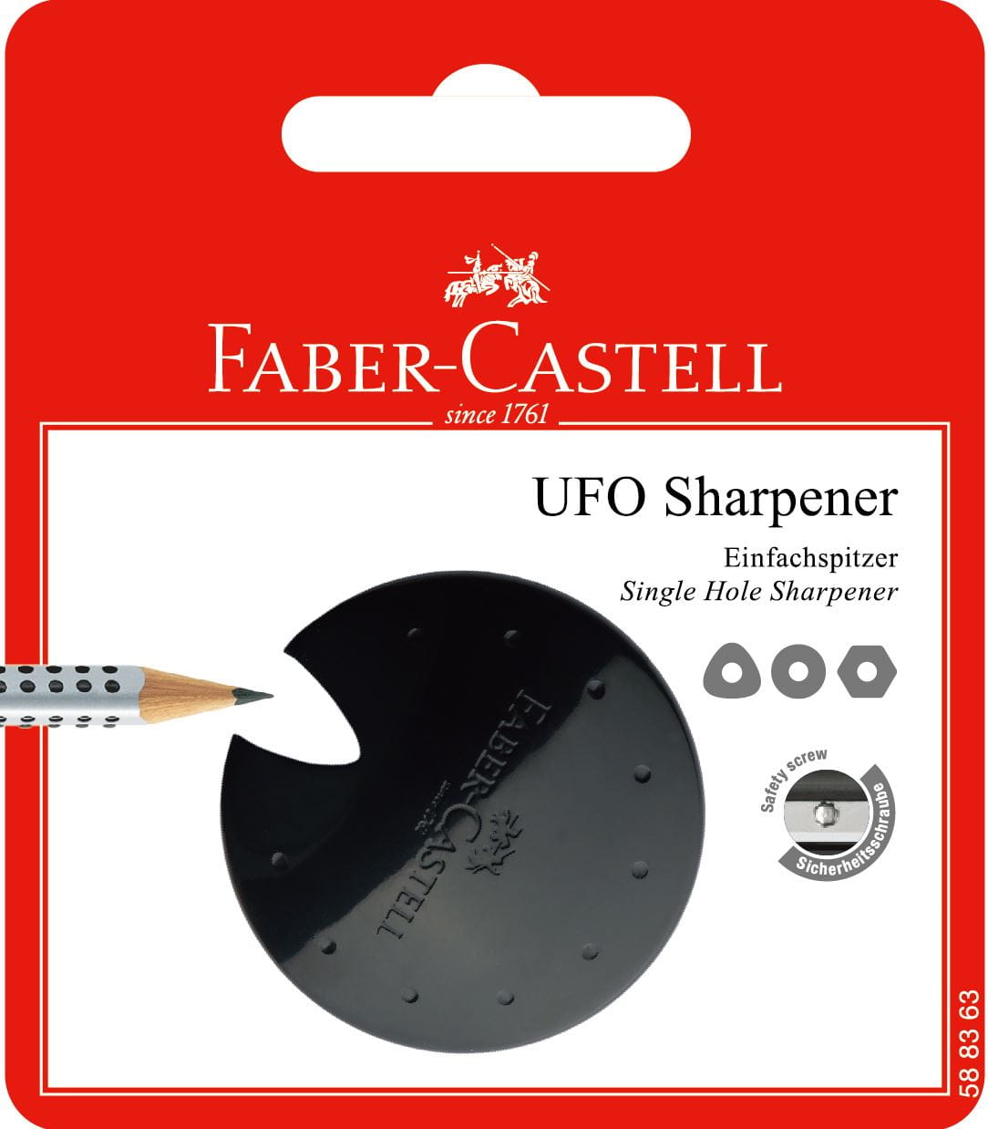 Faber-Castell - Ufo sharpener, red/blue/black, sorted, set of 1