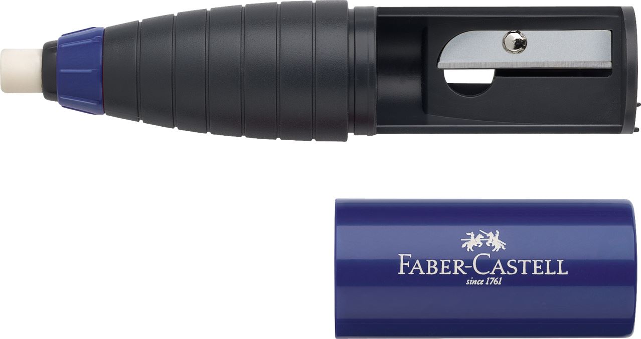 Faber-Castell - Eraser-sharpener combi, red/blue, sorted
