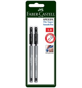 Faber-Castell - Speedx ballpoint pen, 1.0 mm, black, set of 2