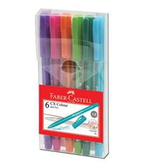 Faber-Castell - Ballpoint pen CX Colour, wallet of 6