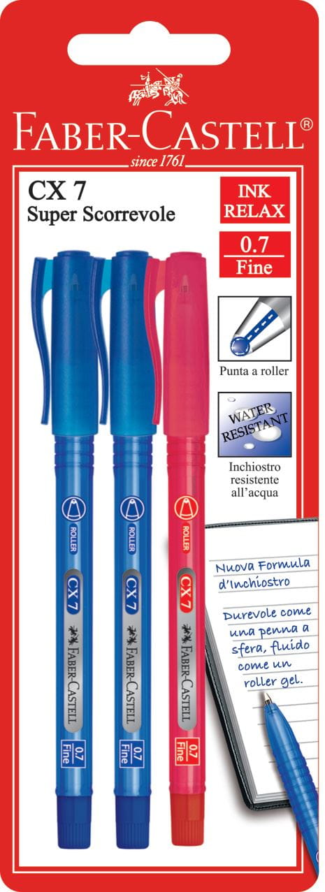 Faber-Castell - Ball pen CX7 2blue/1red 3x BC