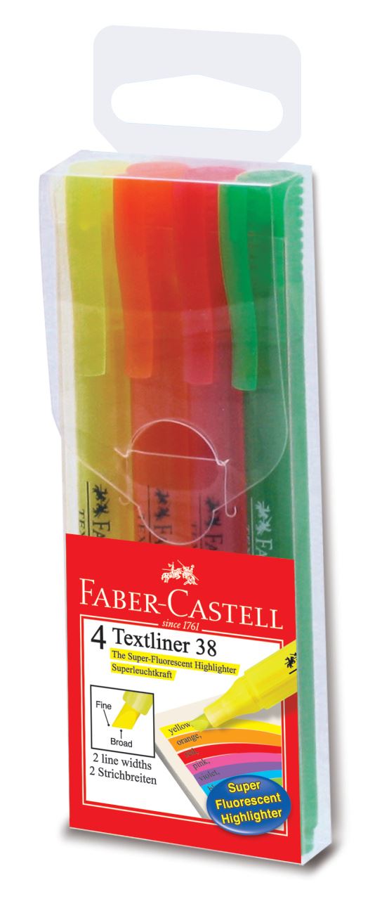 Faber-Castell - Textliner 38, wallet of 4