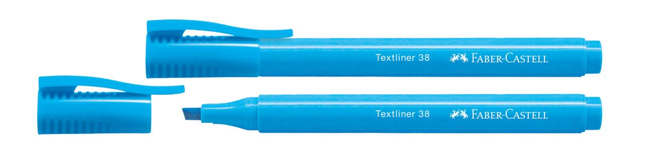 Faber-Castell 157751 color azul Caja con 10 marcadores fluorescentes Textliner 38 