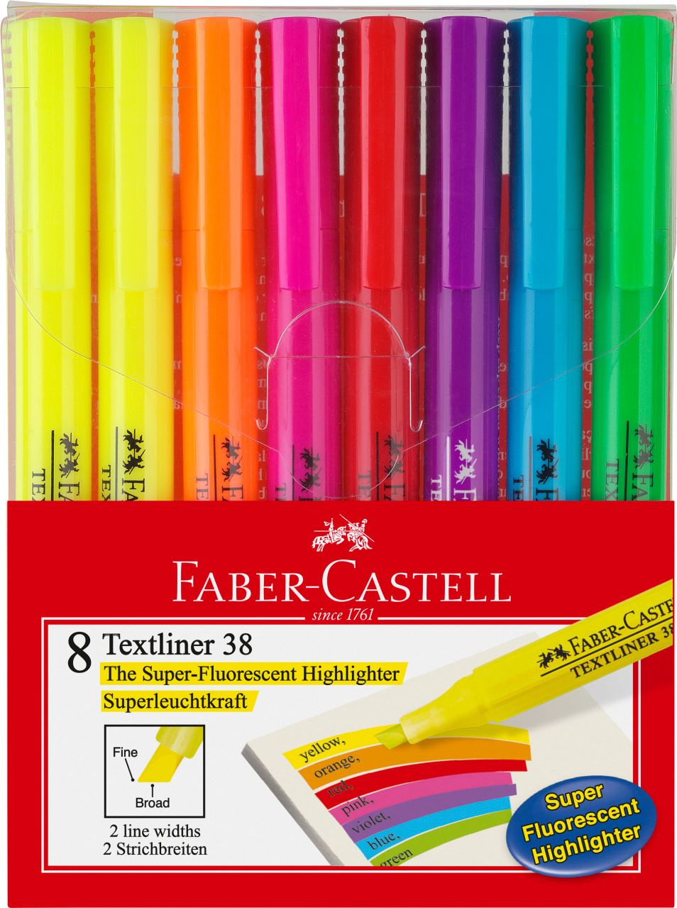 Faber-Castell - Textliner 38, wallet of 8