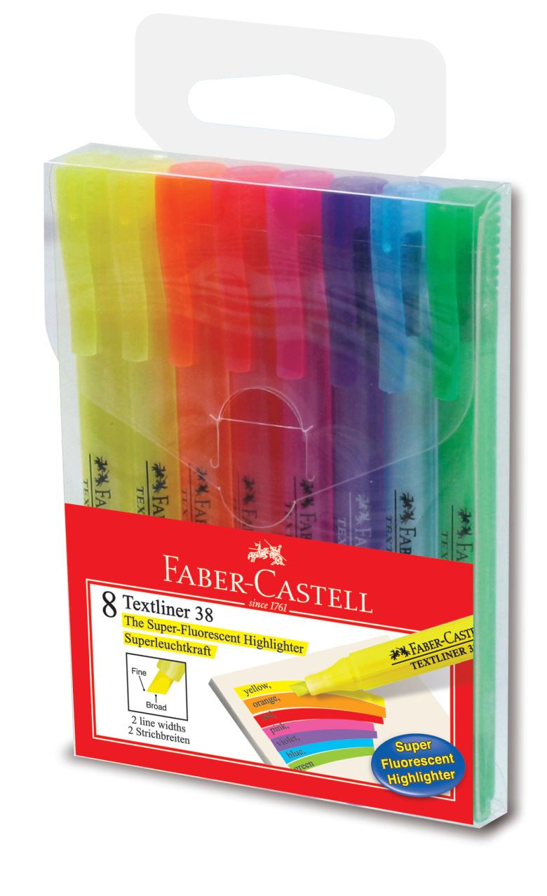 Faber-Castell - Textliner 38, wallet of 8