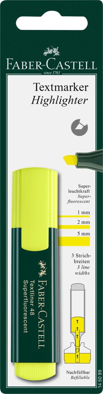 Faber-Castell - Textliner 48 Superfluorescent, blister card of 1, yellow