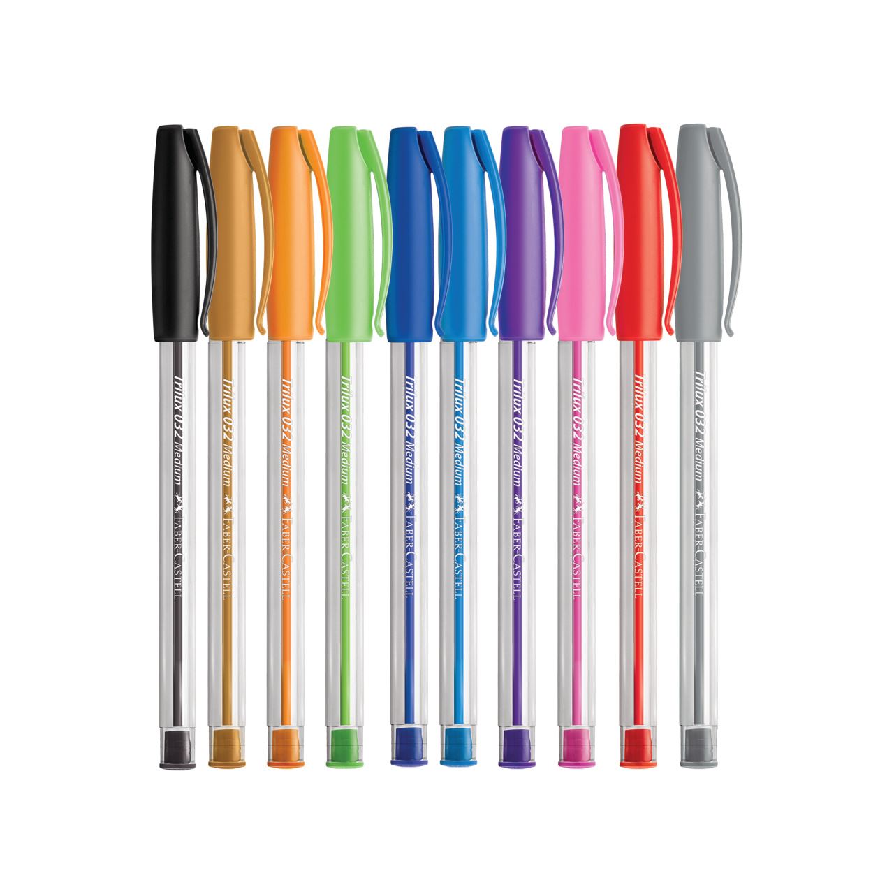 Faber-Castell - Trilux 032 ballpoint pen, M, set of 10, 10 colours