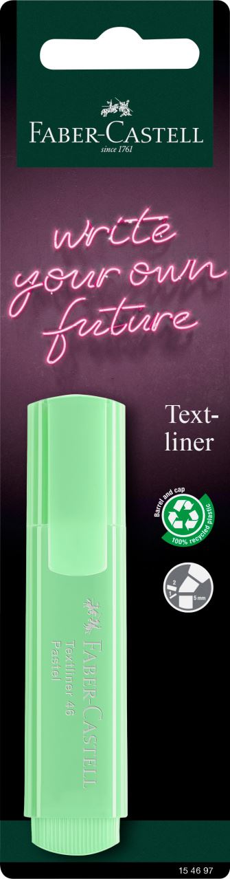Faber-Castell - Textliner 46 Pastell, rosé/pale green/turquoise, assorted