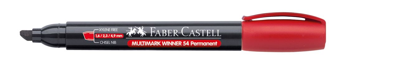 Faber-Castell - Multimark Winner 54 permanent marker, chisel tip, red