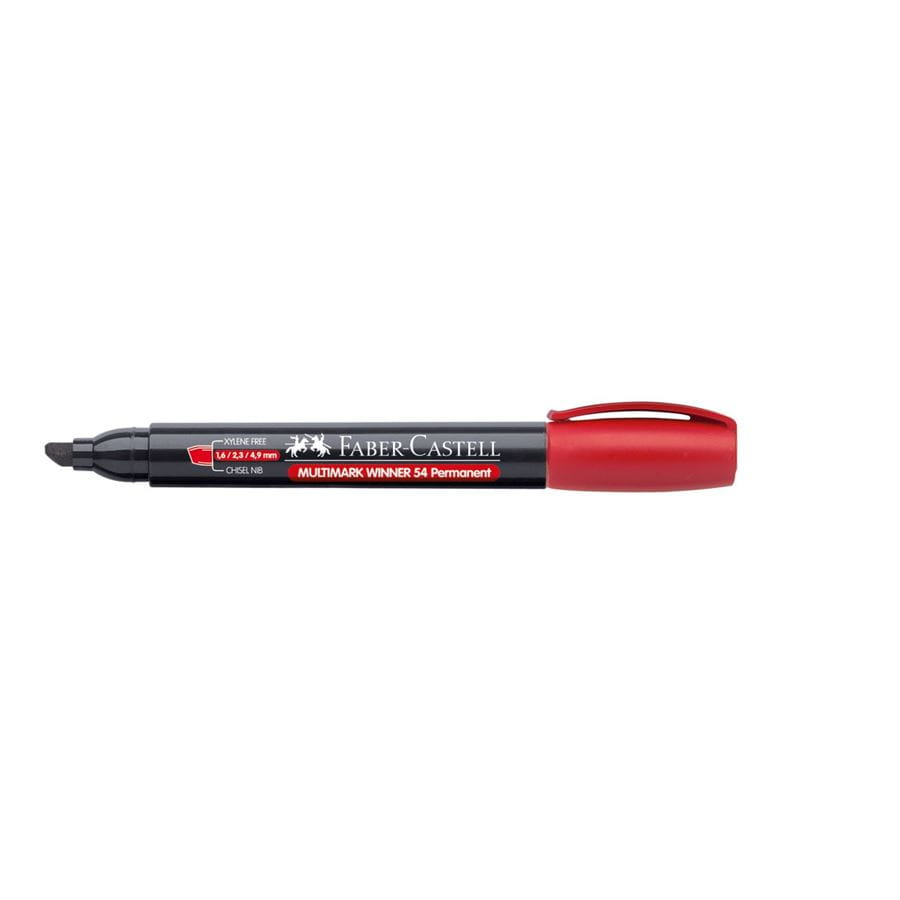 Faber-Castell - Multimark Winner 54 permanent marker, chisel tip, red