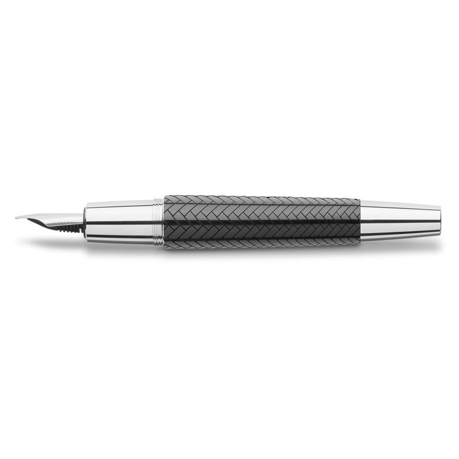 Faber-Castell - e-motion precious resin parquet fountain pen, F, black