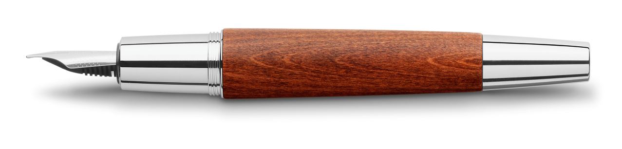 Faber-Castell - e-motion wood fountain pen, M, reddish brown