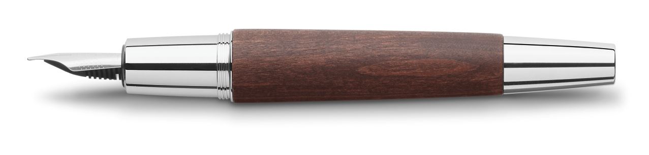 Faber-Castell - e-motion wood fountain pen, F, dark brown