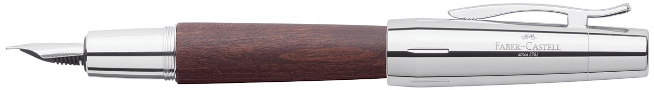 Faber-Castell - e-motion wood fountain pen, F, dark brown